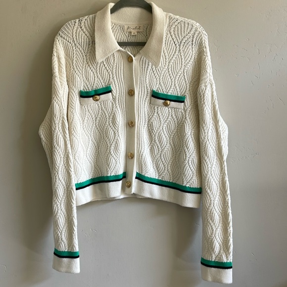 Preppy Lady Jacket Sweater Cream sM - Picture 1 of 4